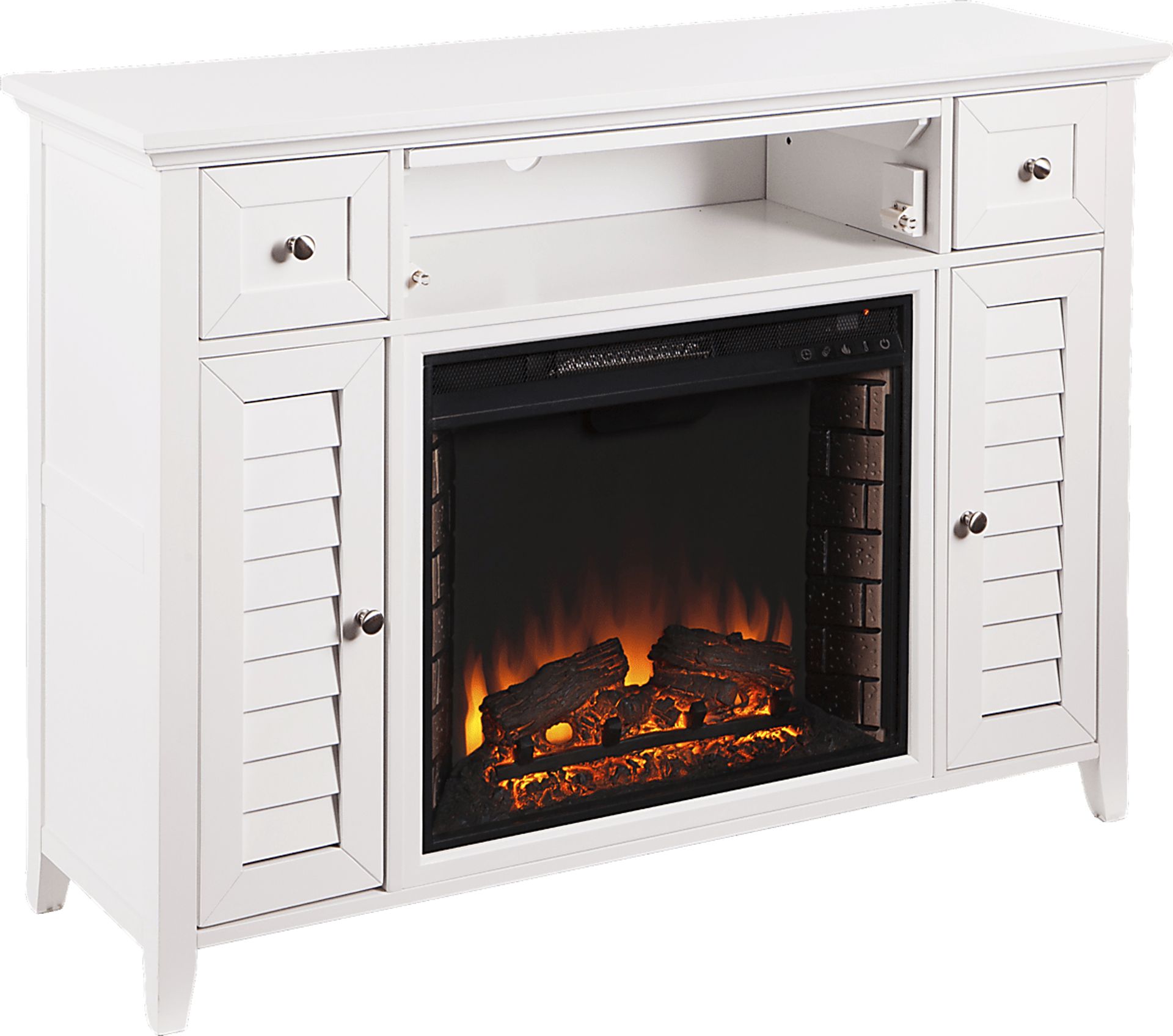 Gavenwood White 48 in. Console with Electric Fireplace - Image 1