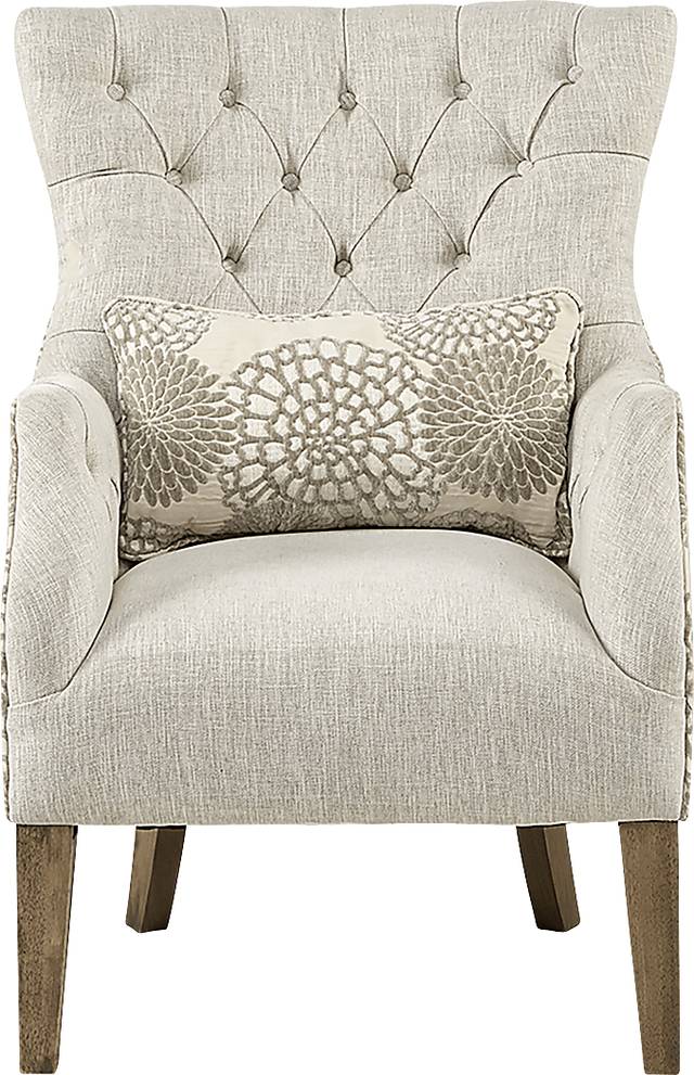 Gawain Beige Accent Chair - Thumbnail - Image 3