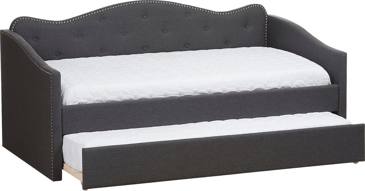 Gawaine Charcoal Gray Daybed With Trundle | Rooms to Go