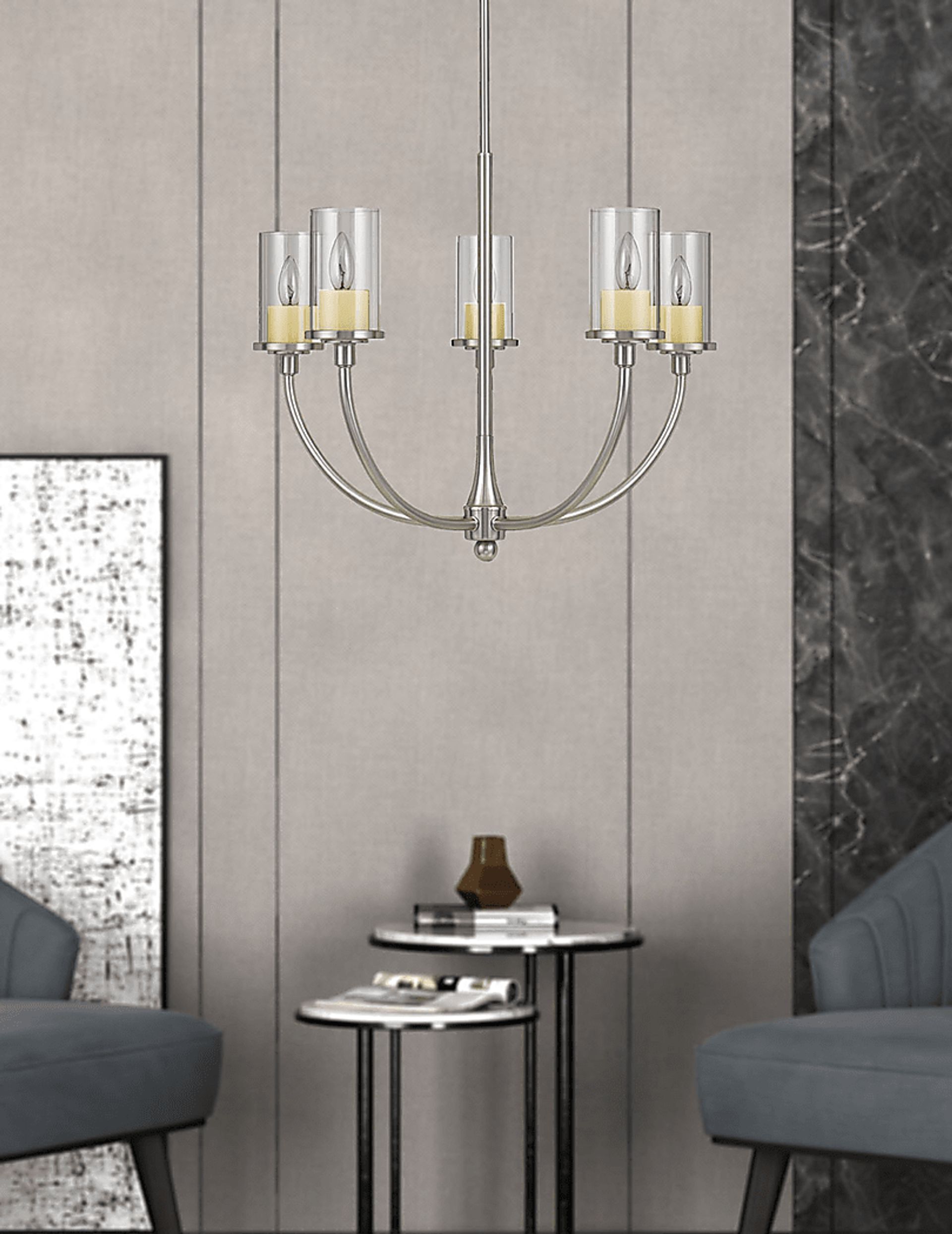 Gaylord Court Nickel Chandelier - Image 2