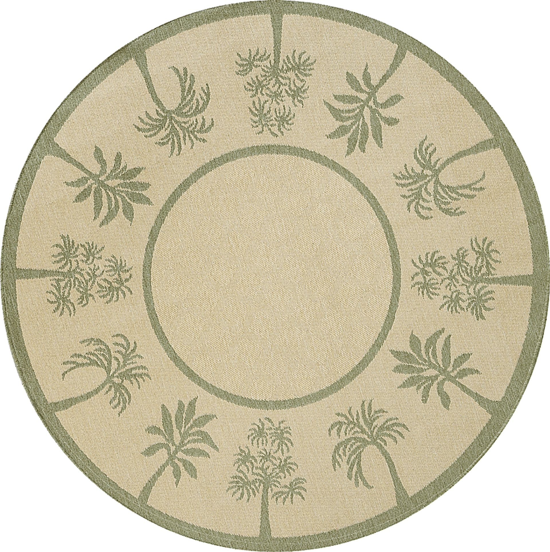 Gazebo Palm Round Indoor Outdoor 8 Ft Round Rug - Image 1