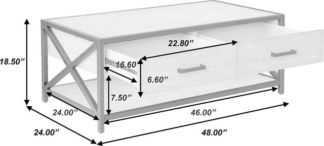 Gebron Dark Brown Cocktail Table - Thumbnail - Image 4