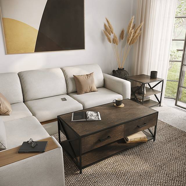 Gebron Dark Brown End Table - Thumbnail - Image 2