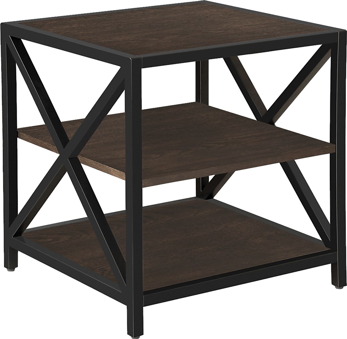 Gebron Dark Brown Wood End Table Rooms to Go