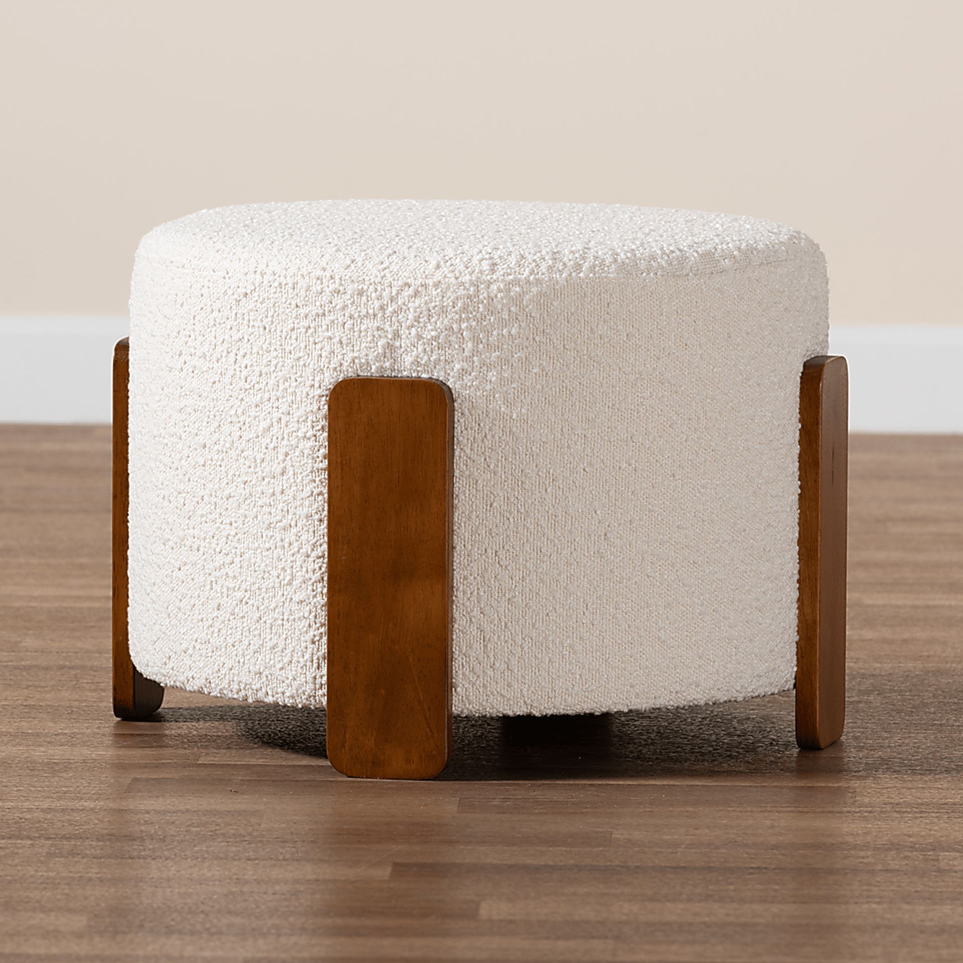 Geddings Cream Ottoman - Image 2