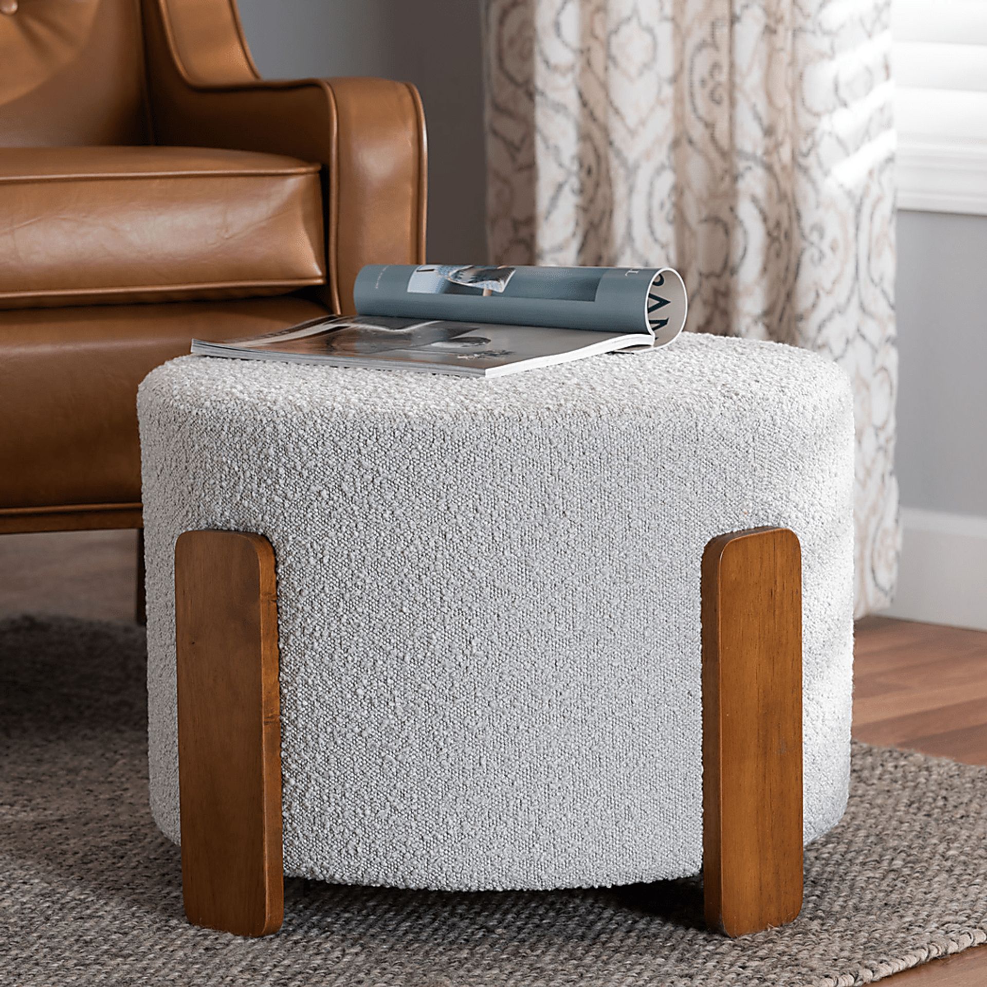 Geddings Gray Ottoman - Image 2