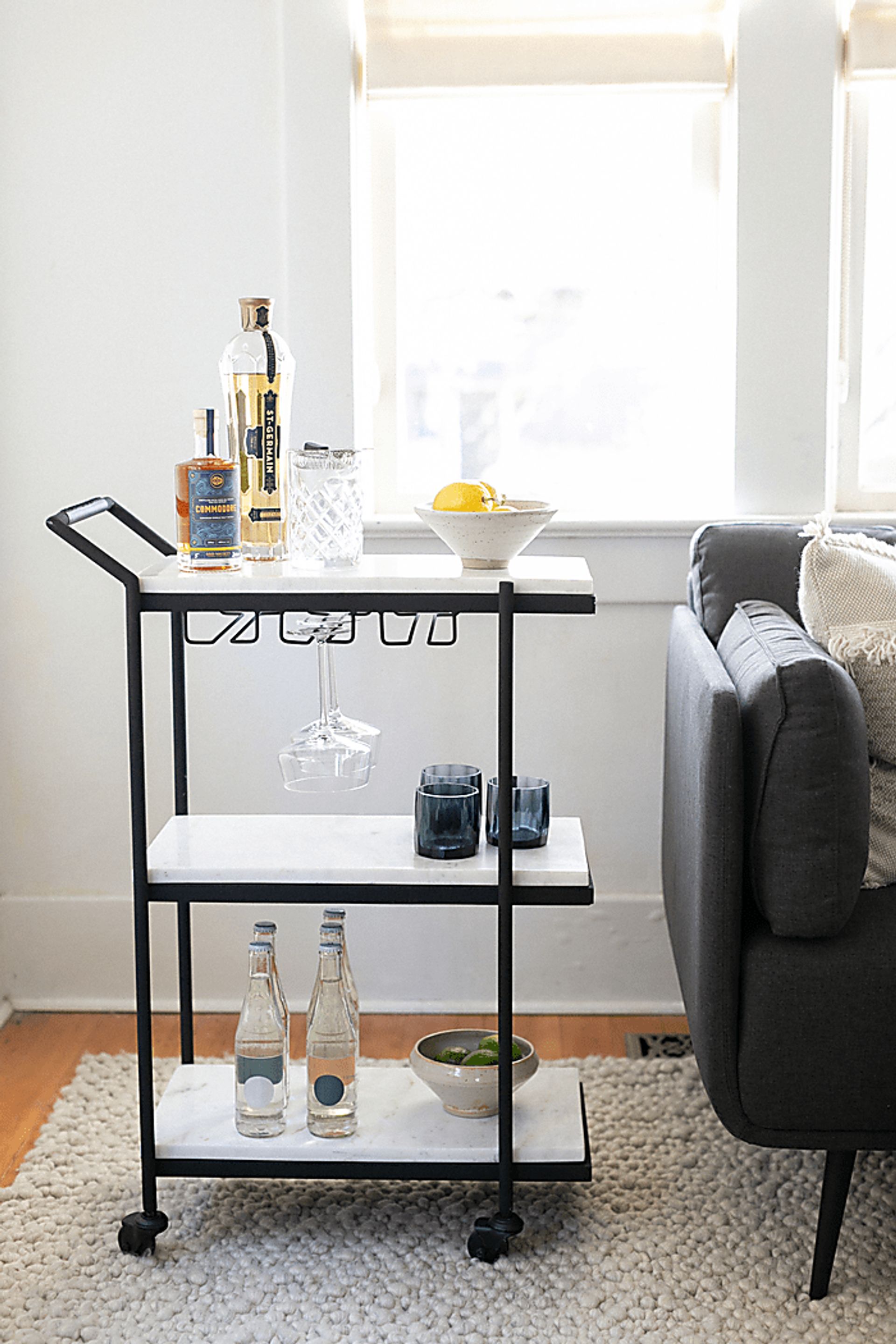 Geensbank White Bar Cart - Image 4