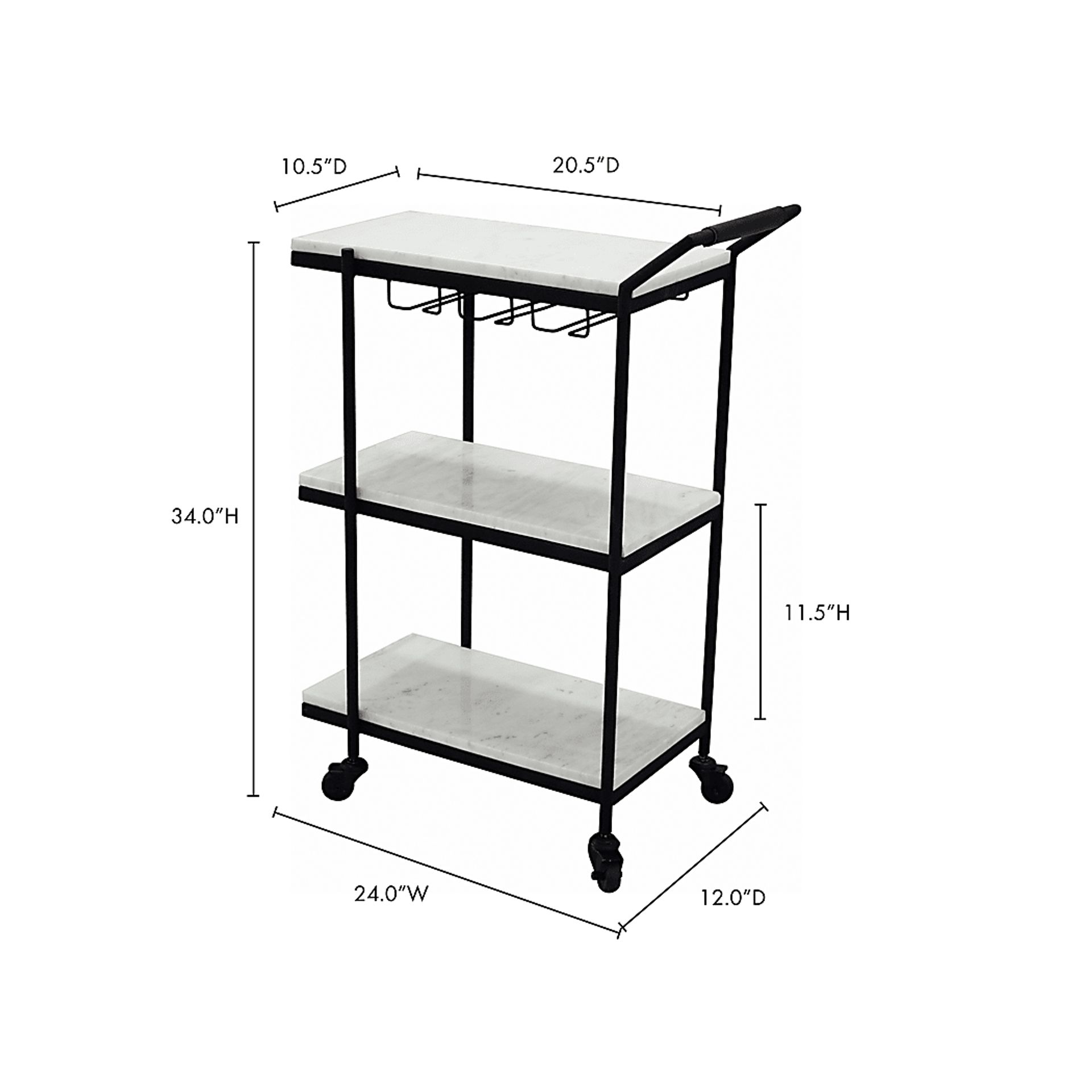 Geensbank White Bar Cart - Image 6