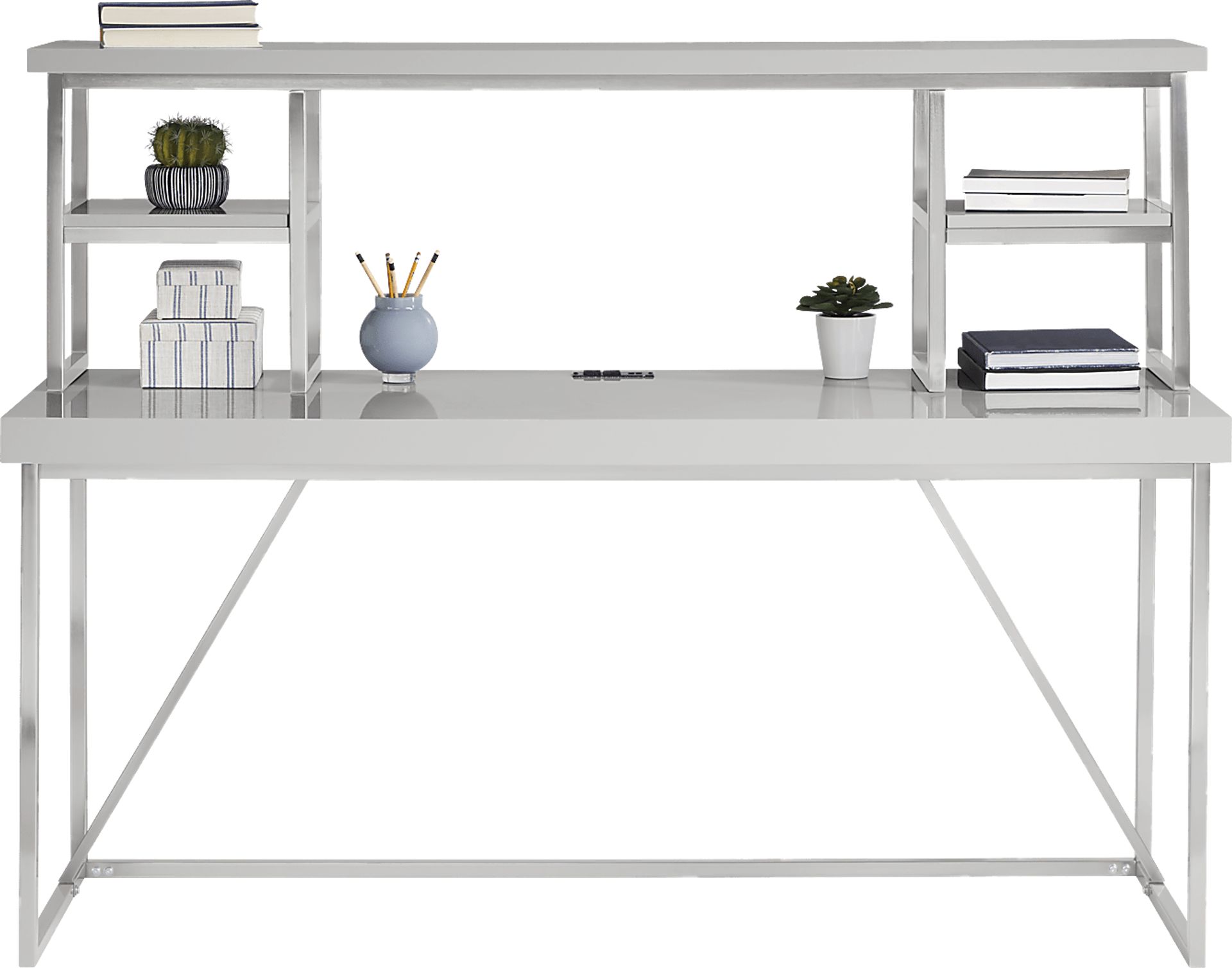 Geller Gray 2 Pc Credenza and Hutch - Image 2