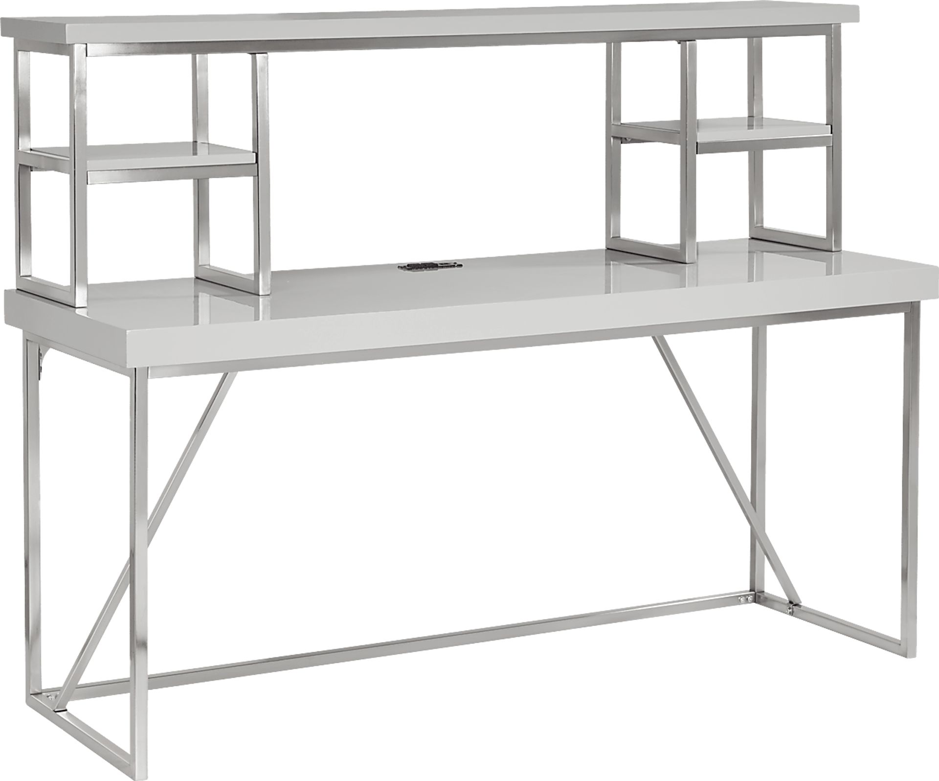 Geller Gray 2 Pc Credenza and Hutch - Image 3