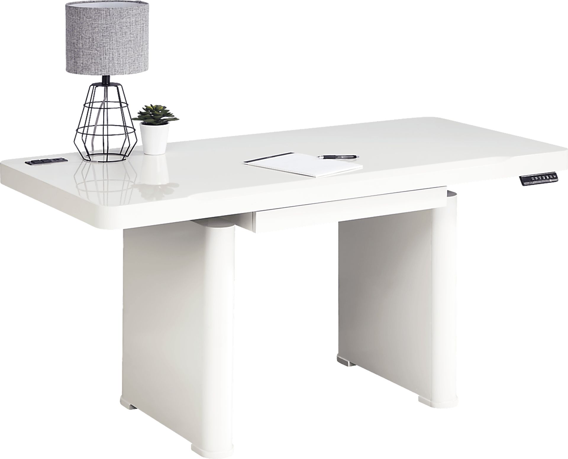Geller White Sit & Stand Desk - Image 5