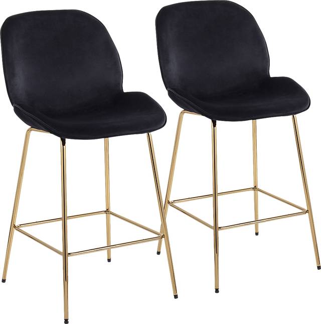 Gemma Faye Black Counter Height Stool, Set of 2 - Thumbnail - Image 1