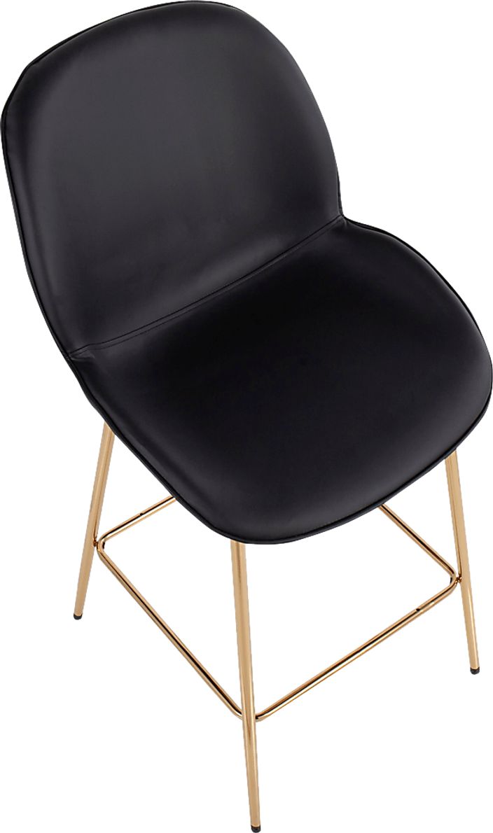 Gemma Faye Black Fabric Counter Height Stool, Set of 2