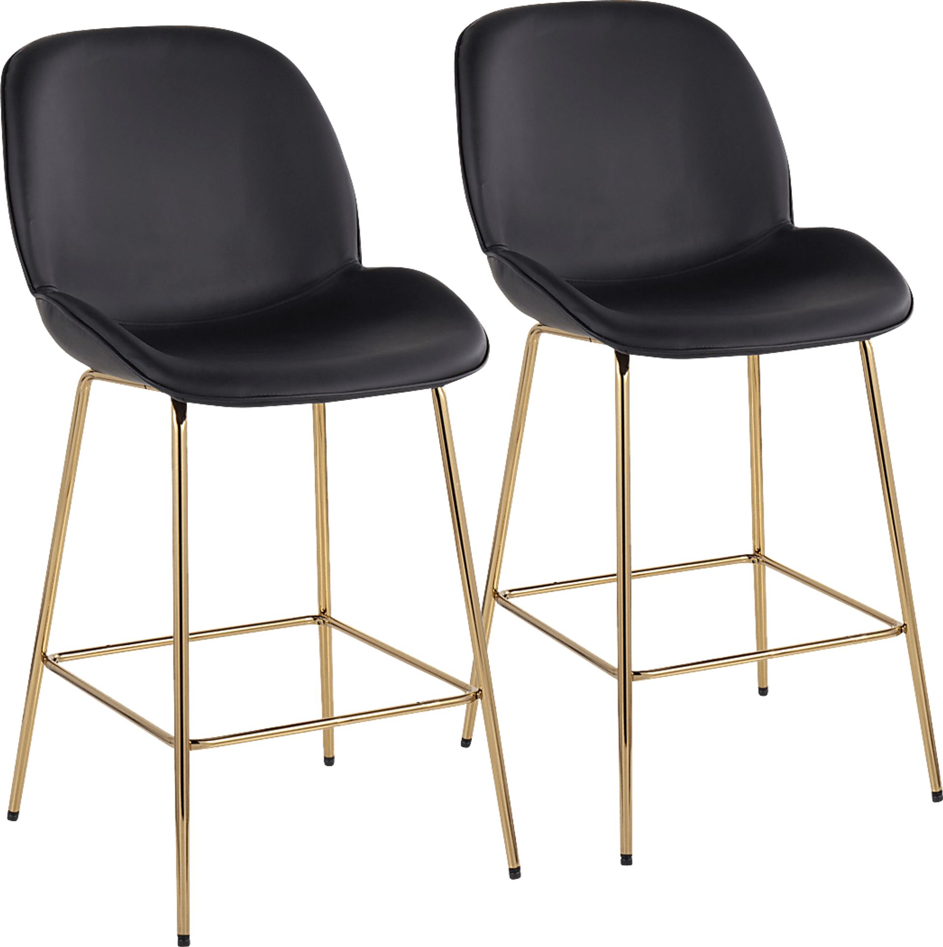 Gemma Faye Black Fabric Counter Height Stool, Set of 2 - Image 1