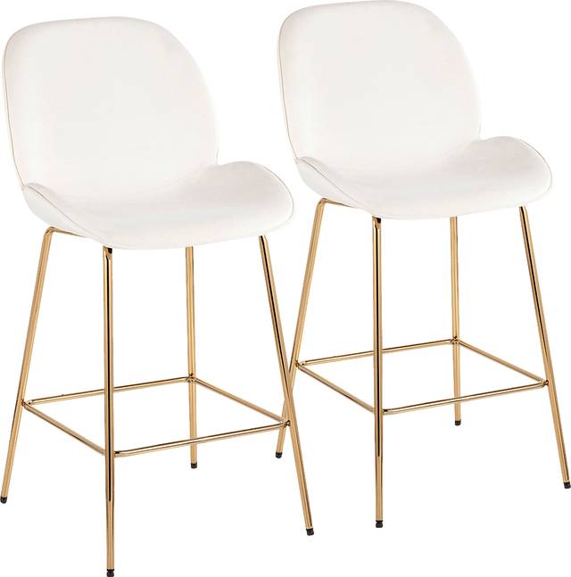 Gemma Faye Cream Counter Height Stool, Set of 2 - Thumbnail - Image 1