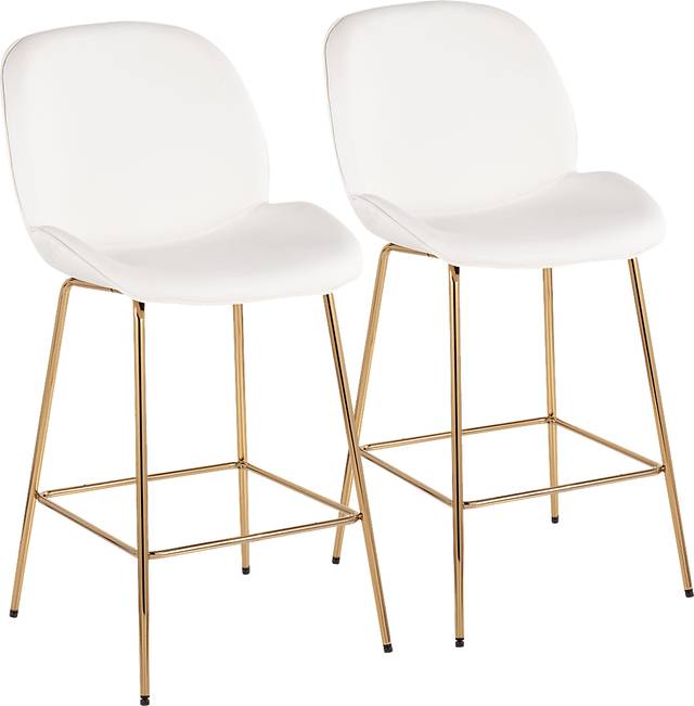Gemma Faye White Counter Height Stool, Set of 2 - Thumbnail - Image 1