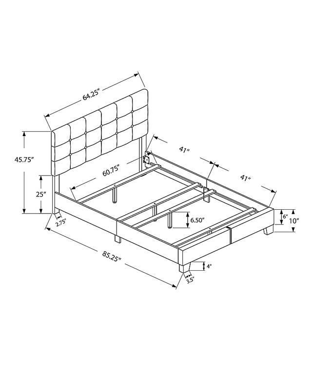Gemmart Light Gray Queen Bed - Thumbnail - Image 3