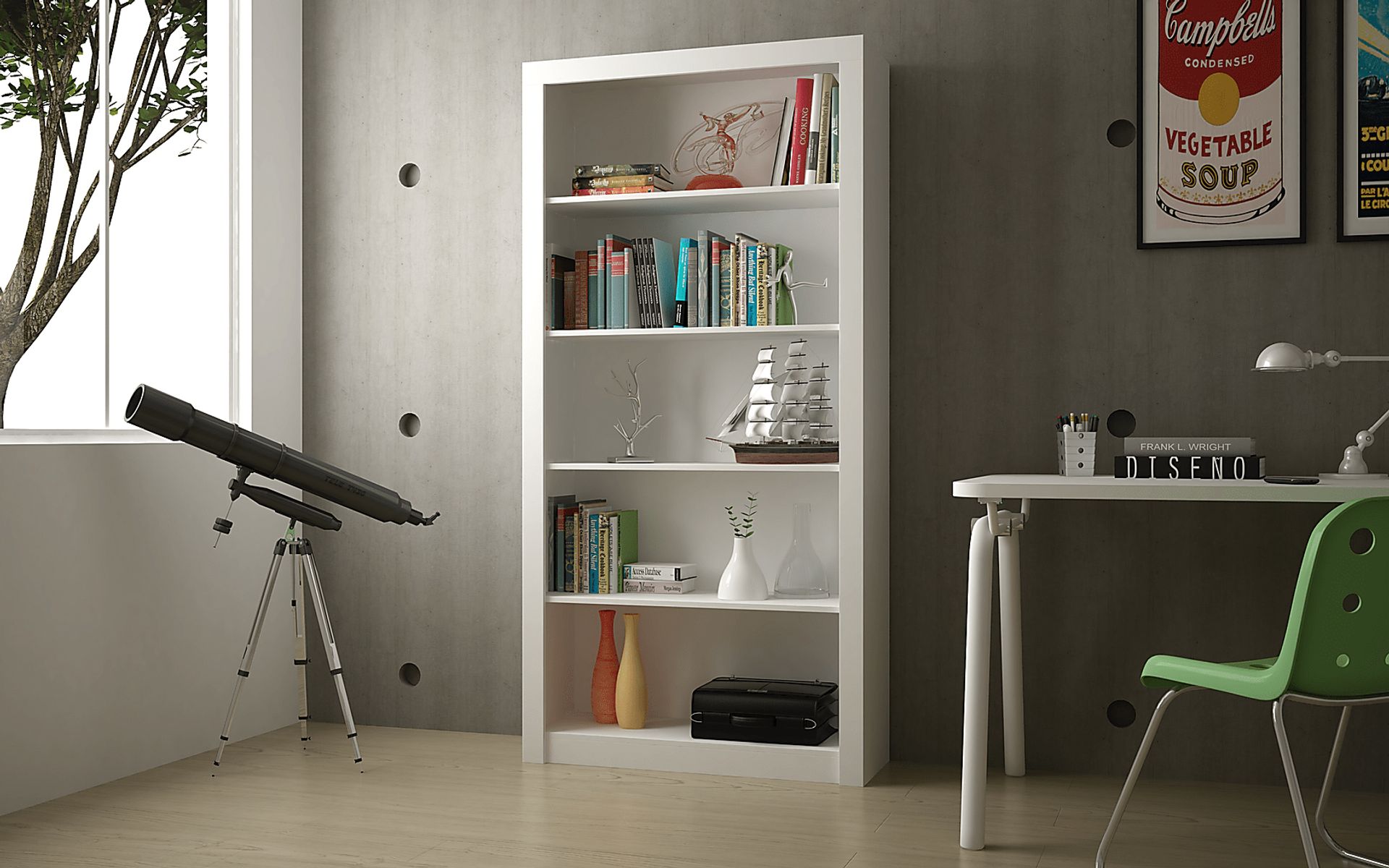 Gemshade White Bookcase - Image 2
