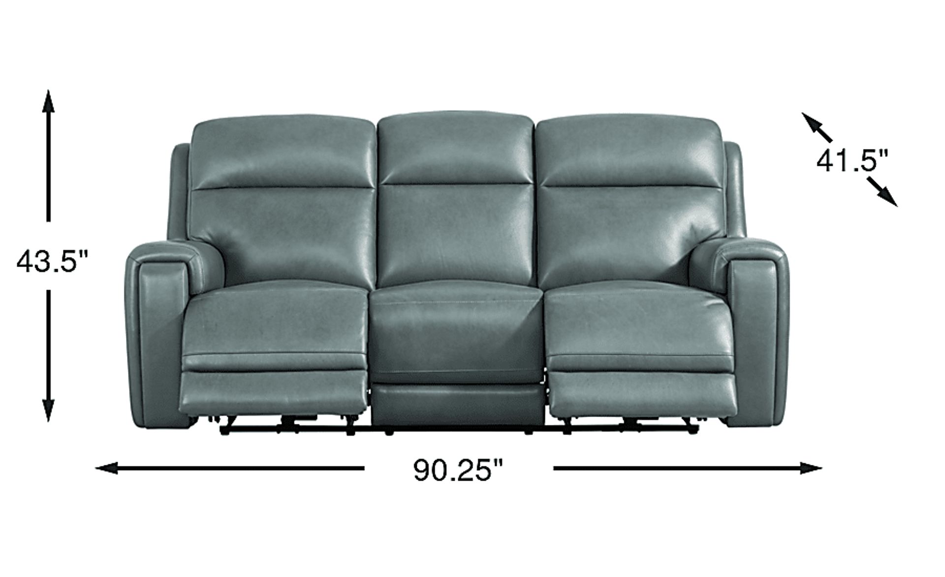 Drew & Jonathan Genesis Blue Leather Dual Power Reclining Sofa