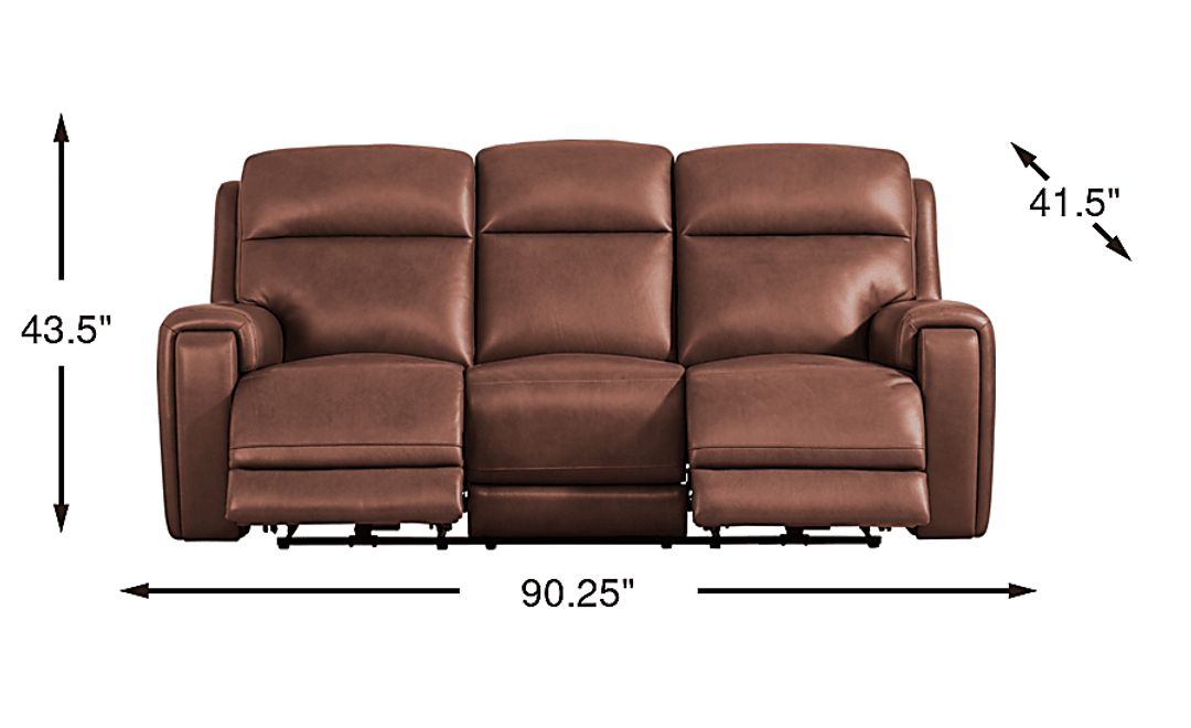Genesis Leather Dual Power Reclining Sofa