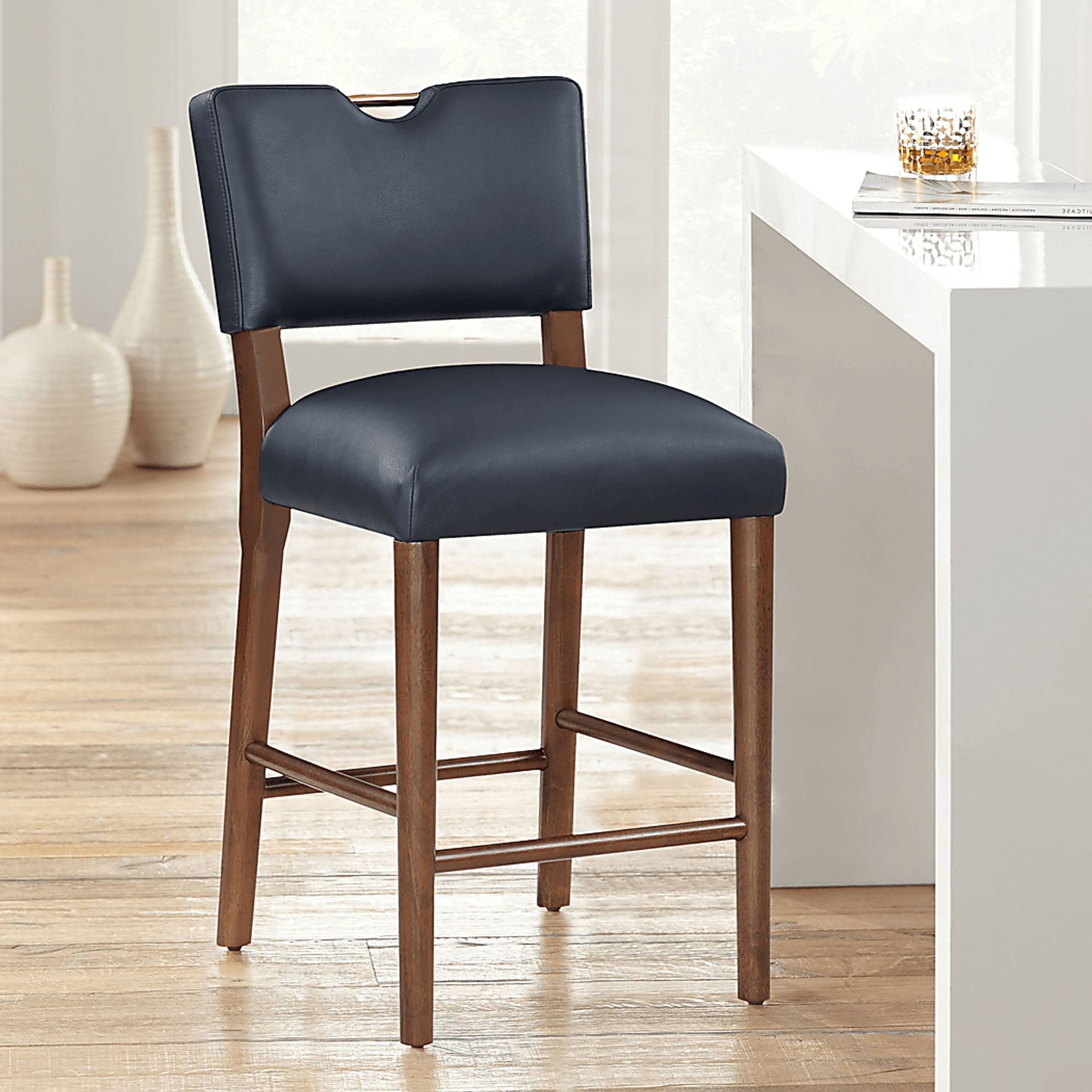 Genest Dark Blue Barstool - Image 3