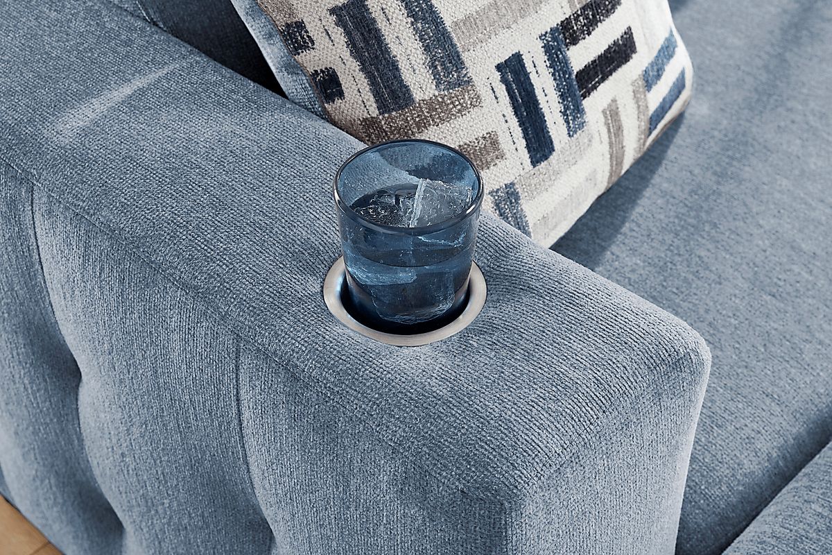 Geneva Blue Textured 2 Pc Chaise | Rooms to Go