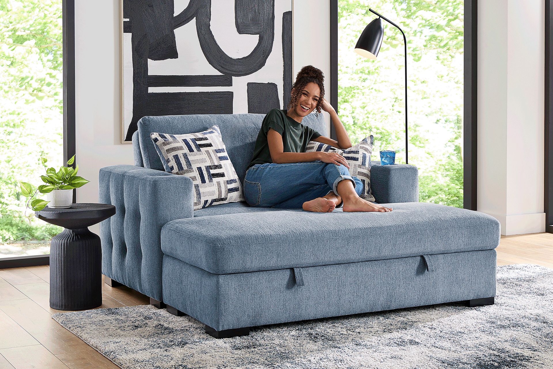 Geneva Blue 2 Pc Chaise - Image 3