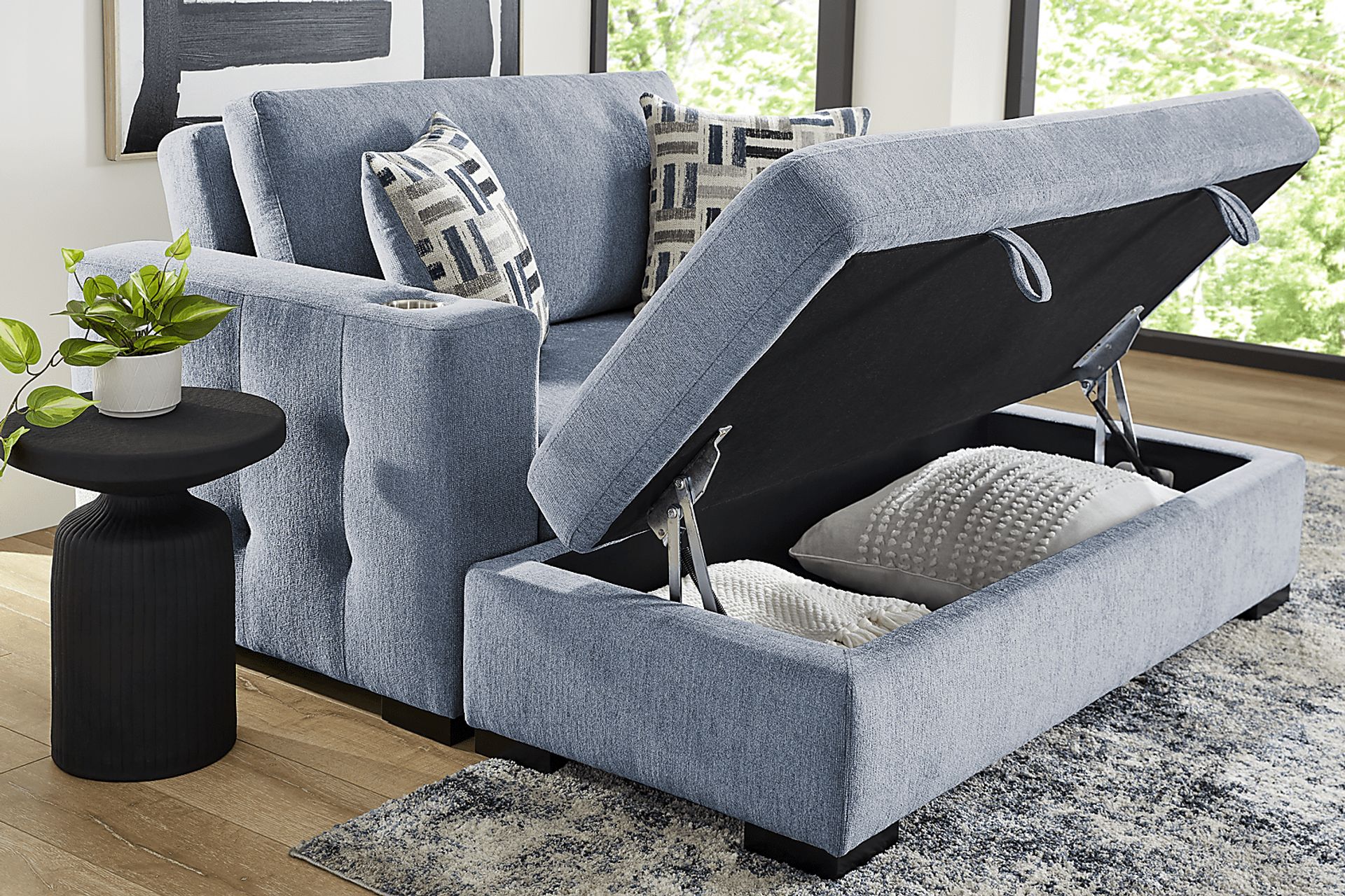 Geneva Blue 2 Pc Chaise - Image 4