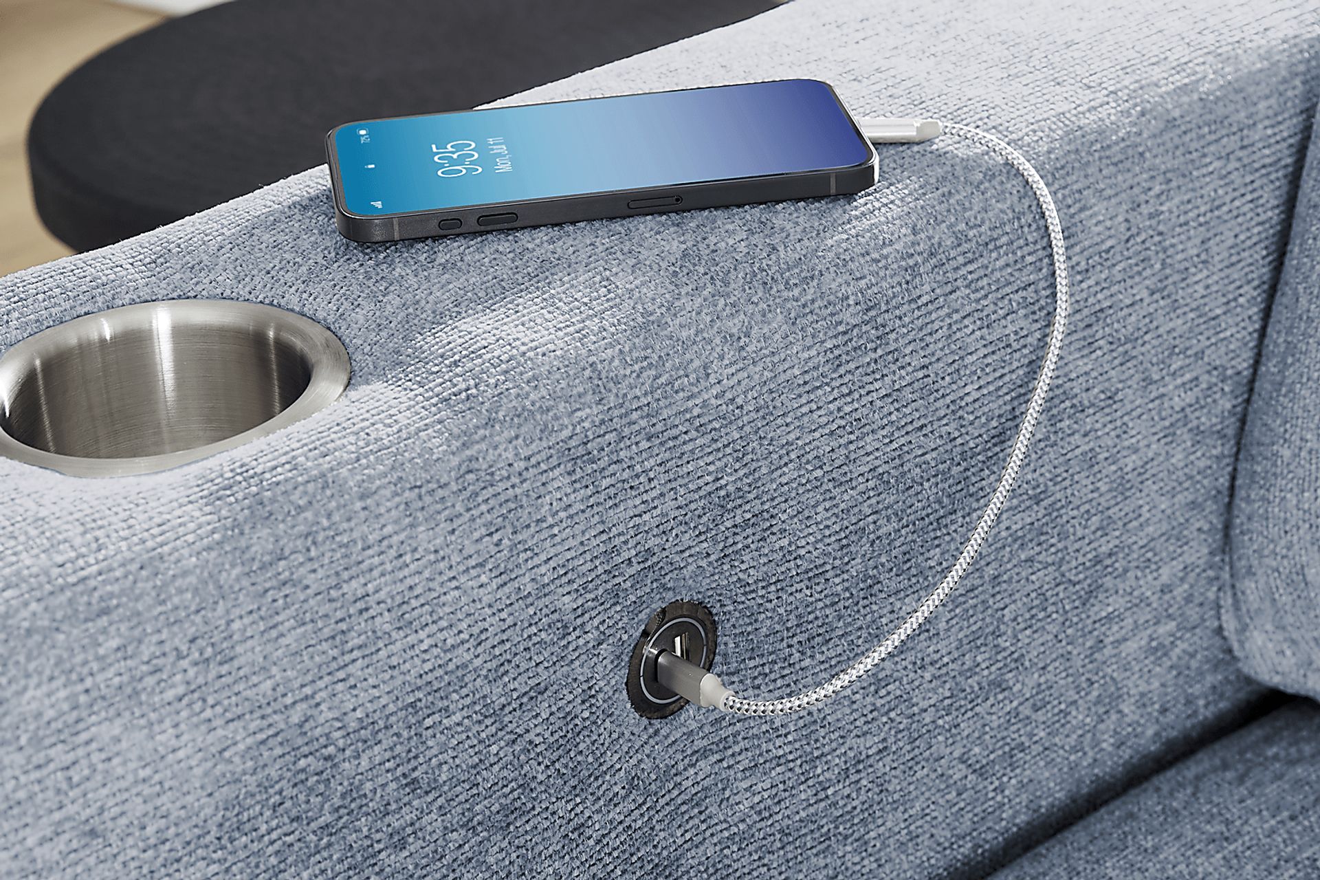 Geneva Blue 2 Pc Chaise - Image 5