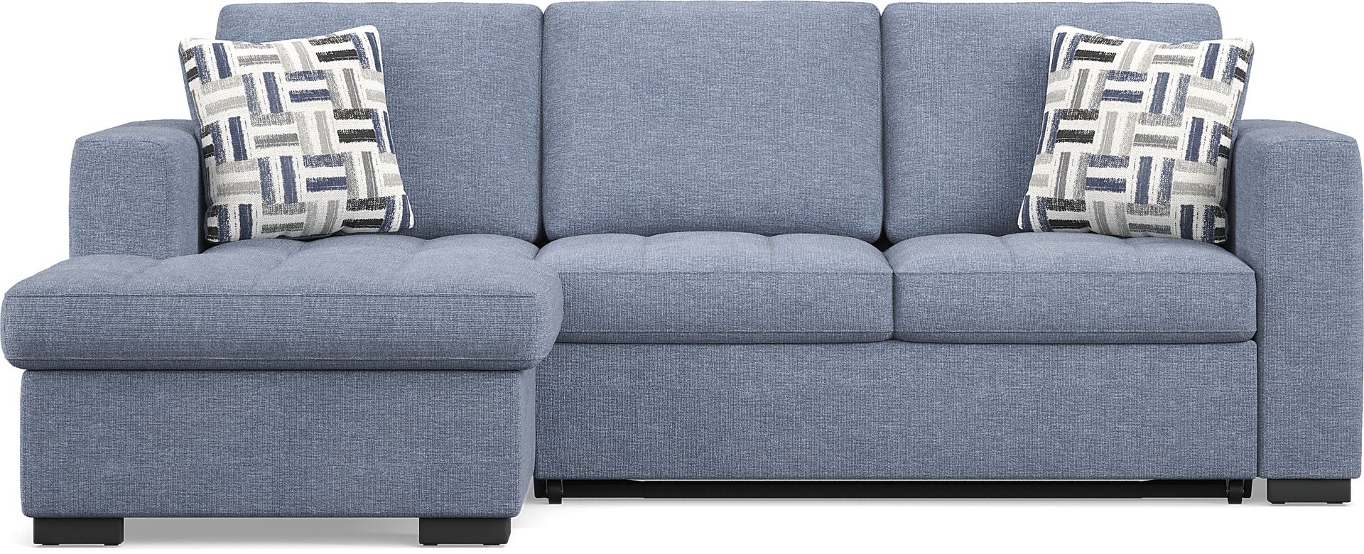 Geneva Blue 2 Pc Sleeper Sectional - Image 3