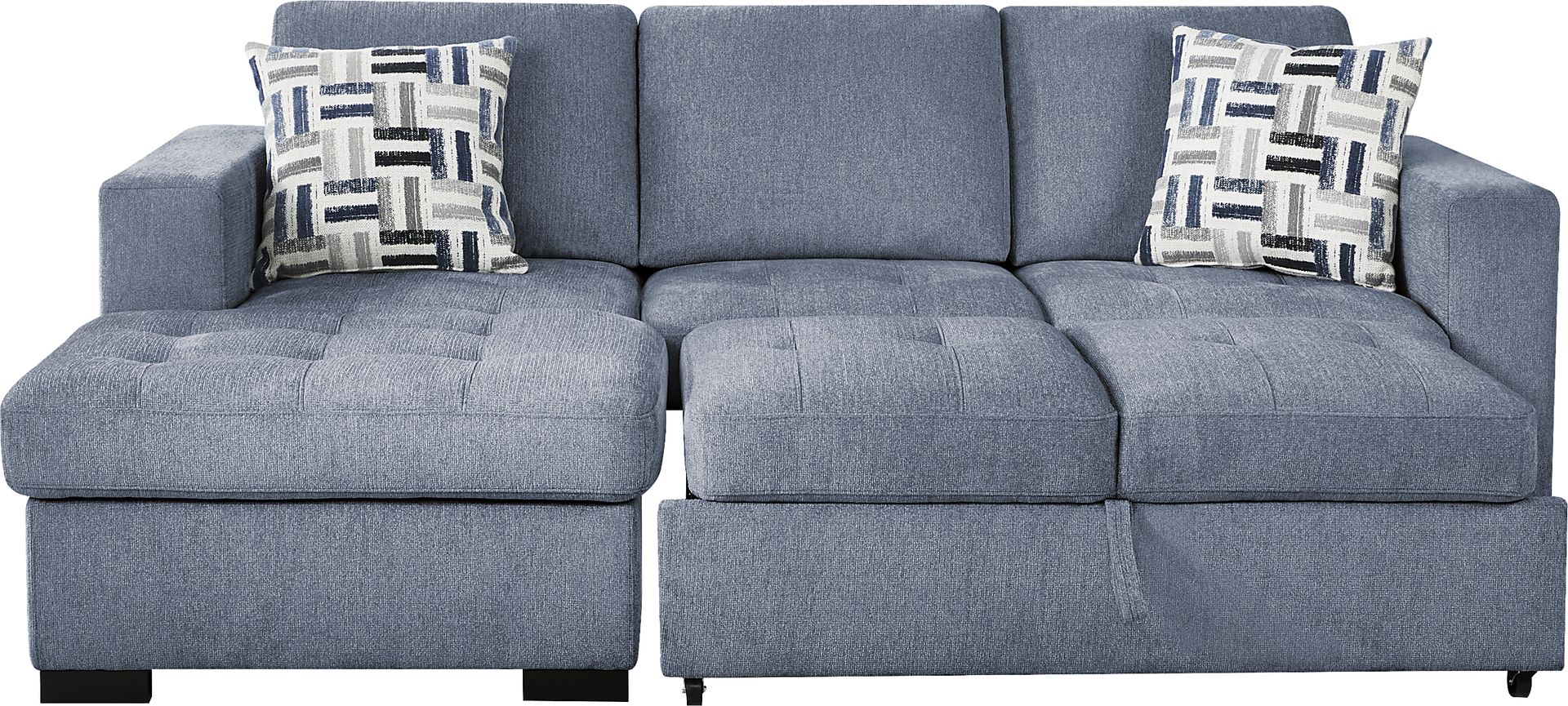 Geneva Blue 2 Pc Sleeper Sectional - Image 4