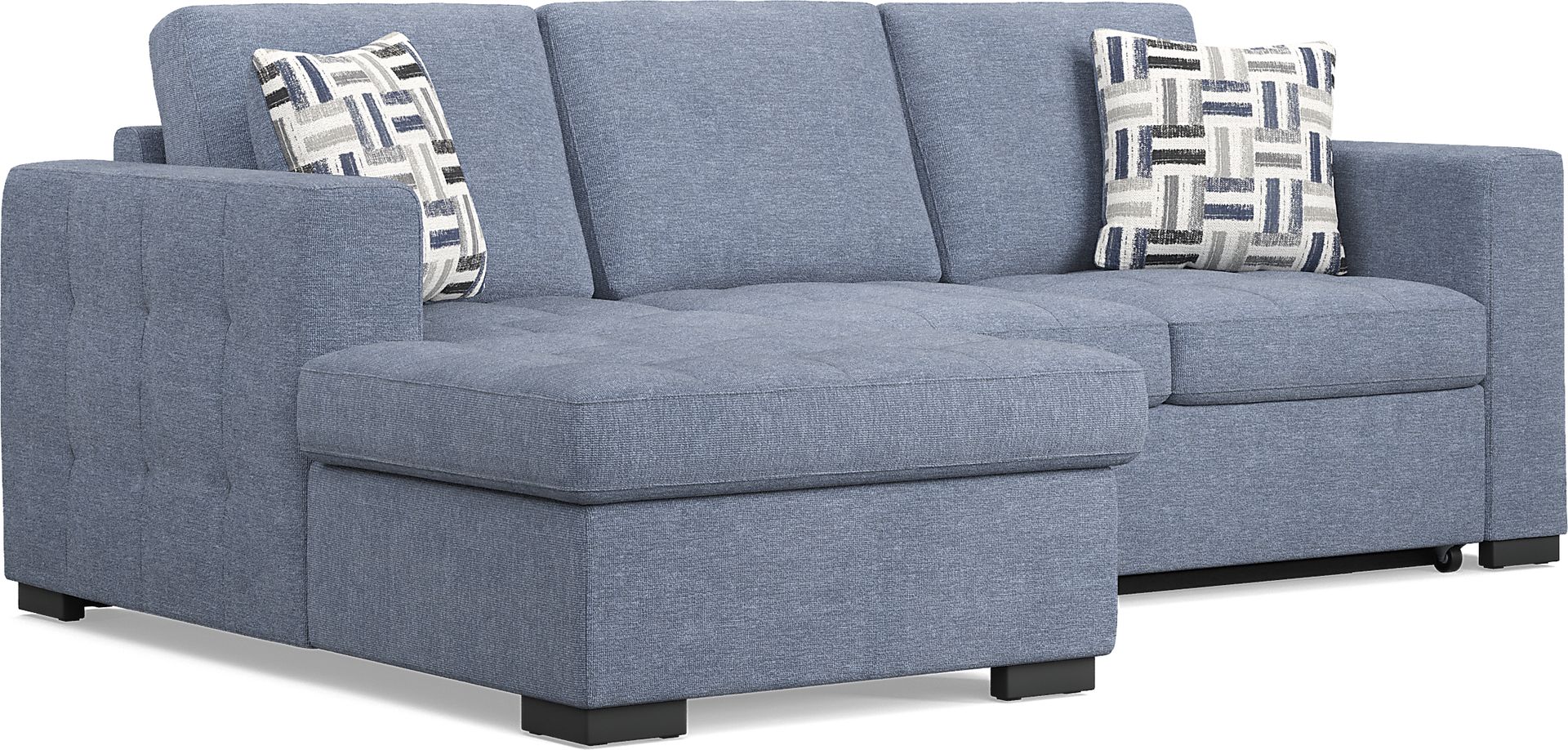 Geneva Blue 2 Pc Sleeper Sectional - Image 1