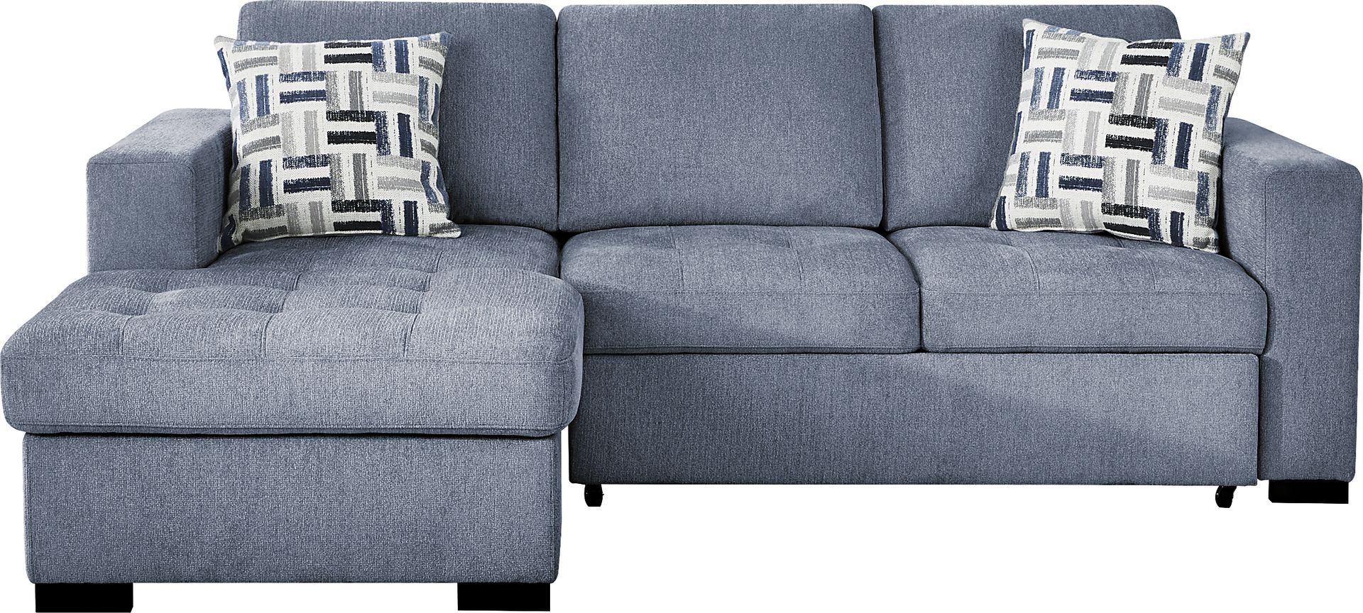 Geneva Blue 2 Pc Sleeper Sectional - Image 1