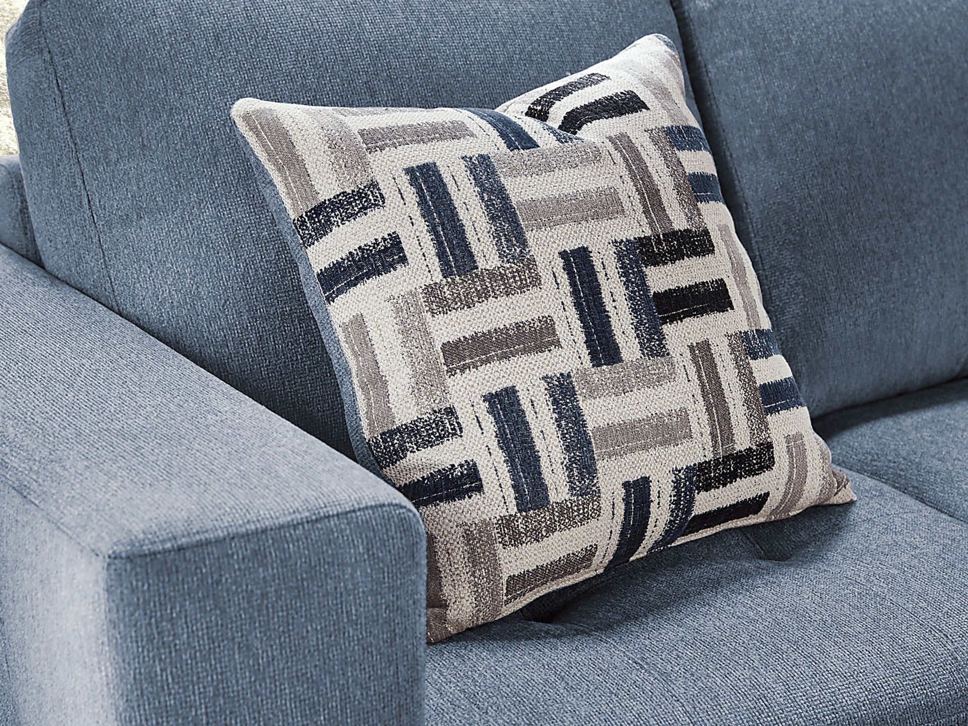 Geneva Blue 2 Pc Sleeper Sectional - Image 6