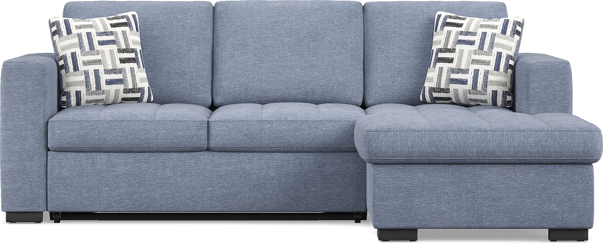 Geneva Blue 2 Pc Sleeper Sectional - Image 3