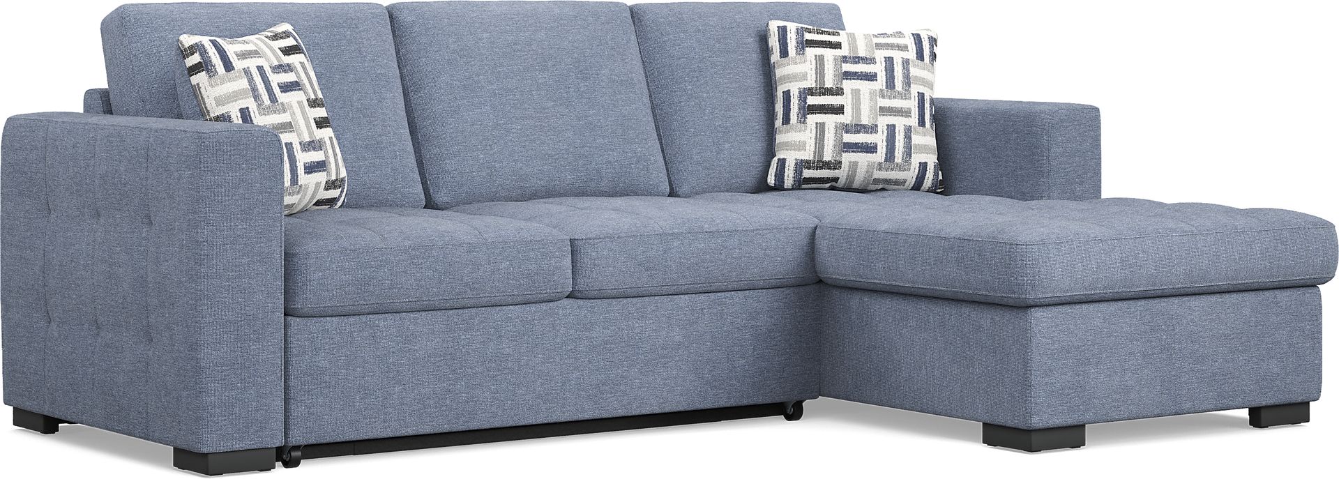 Geneva Blue 2 Pc Sleeper Sectional - Image 1