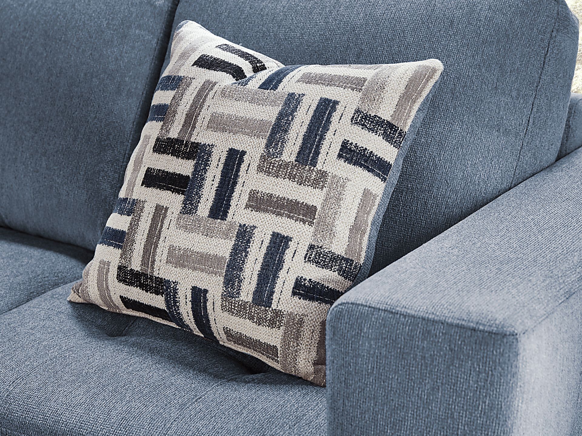 Geneva Blue 3 Pc Sleeper Sectional - Image 13