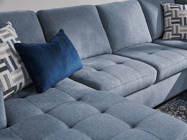Geneva Blue 6 Pc Sleeper Sectional Living Room - Thumbnail - Image 11