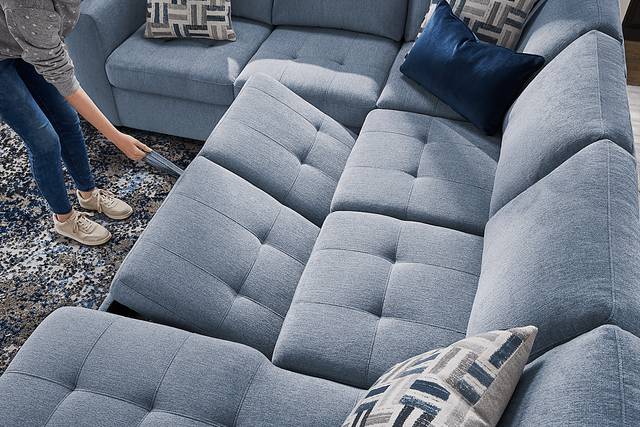 Geneva Blue 6 Pc Sleeper Sectional Living Room - Thumbnail - Image 10