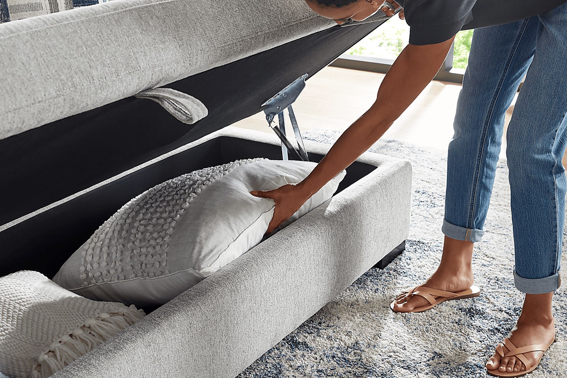 Geneva Gray 2 Pc Chaise - Image 6