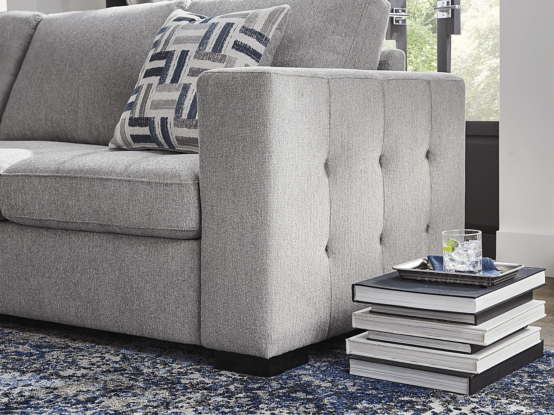 Geneva Gray 2 Pc Sleeper Sectional - Image 5