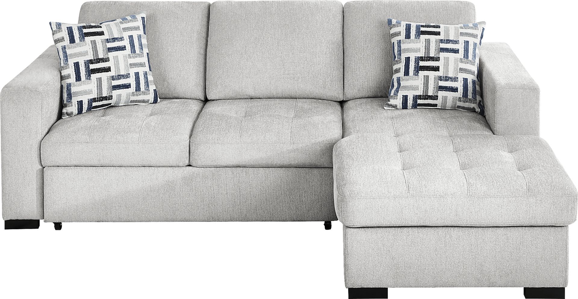Geneva Gray 2 Pc Sleeper Sectional - Image 1