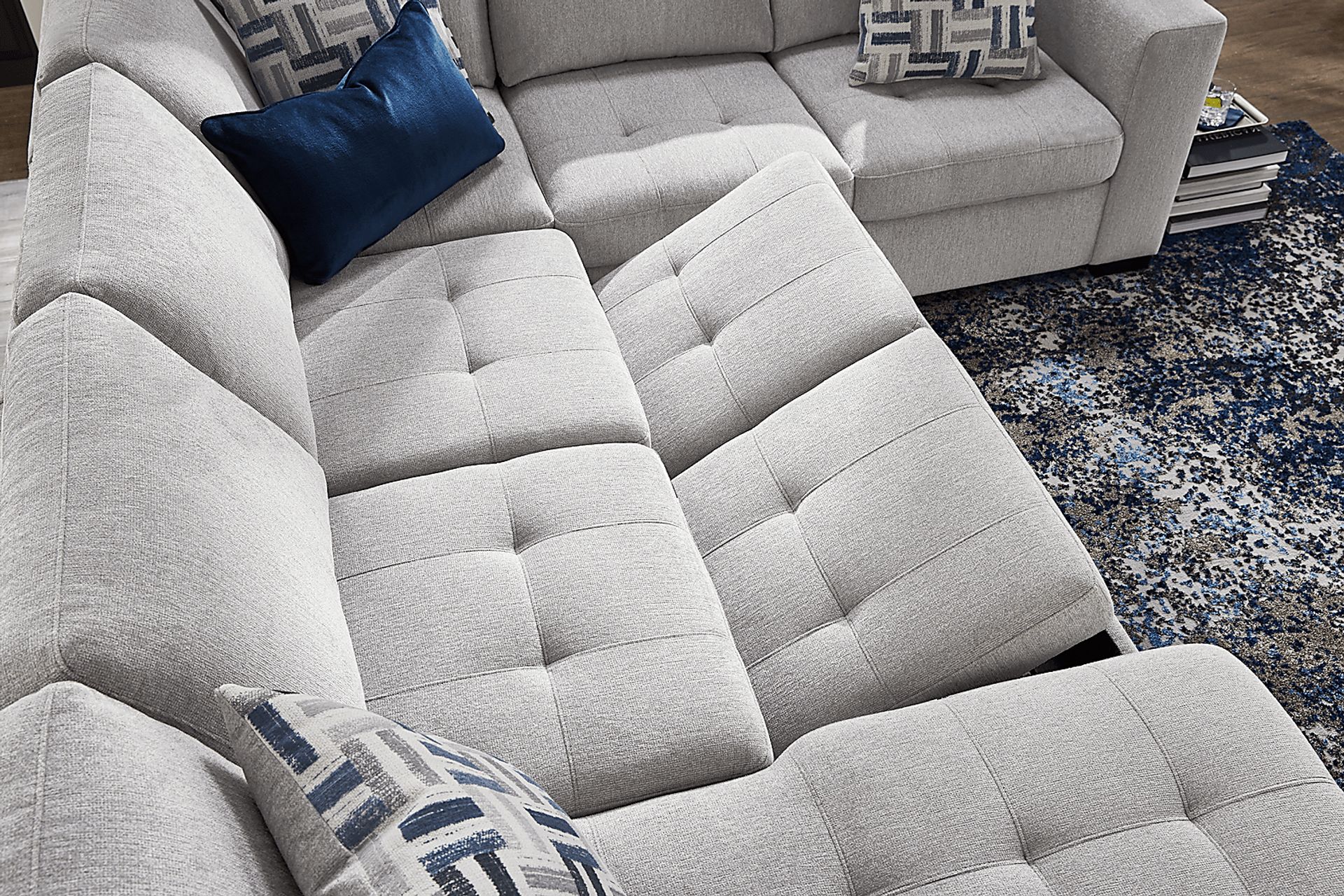 Geneva Gray 3 Pc Sleeper Sectional - Image 8