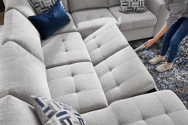 Geneva Gray 6 Pc Sleeper Sectional Living Room - Thumbnail - Image 10