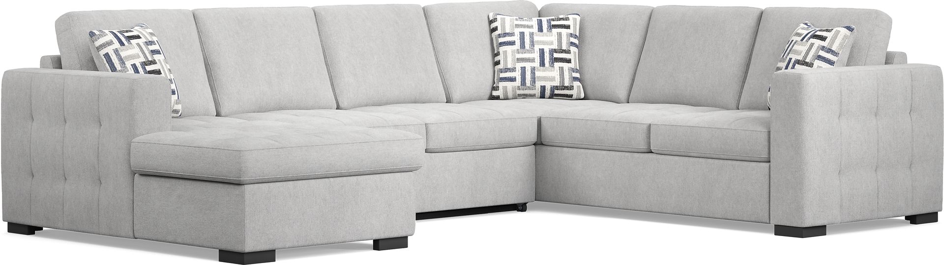 Geneva Gray 3 Pc Sleeper Sectional - Image 1