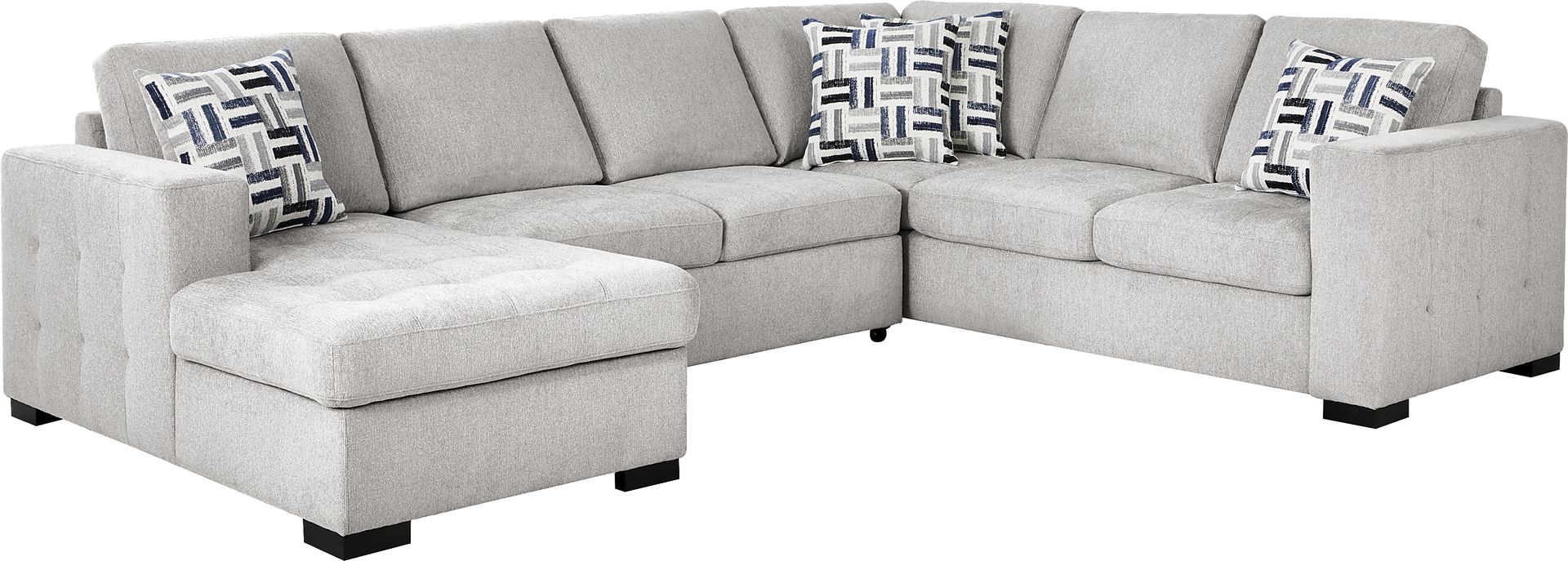 Geneva Gray 3 Pc Sleeper Sectional - Image 1
