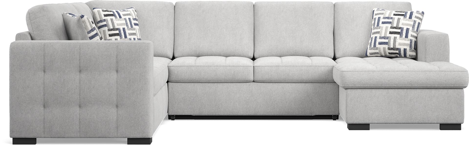 Geneva Gray 3 Pc Sleeper Sectional - Image 3