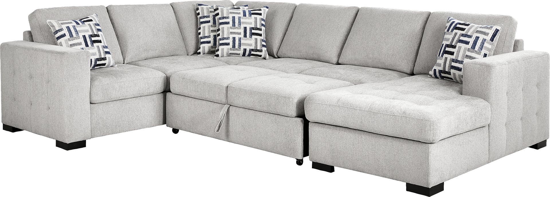 Geneva Gray 3 Pc Sleeper Sectional - Image 4