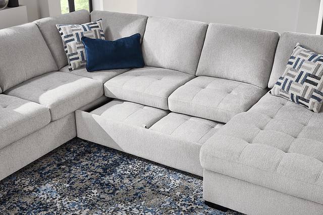 Geneva Gray 6 Pc Sleeper Sectional Living Room - Thumbnail - Image 6