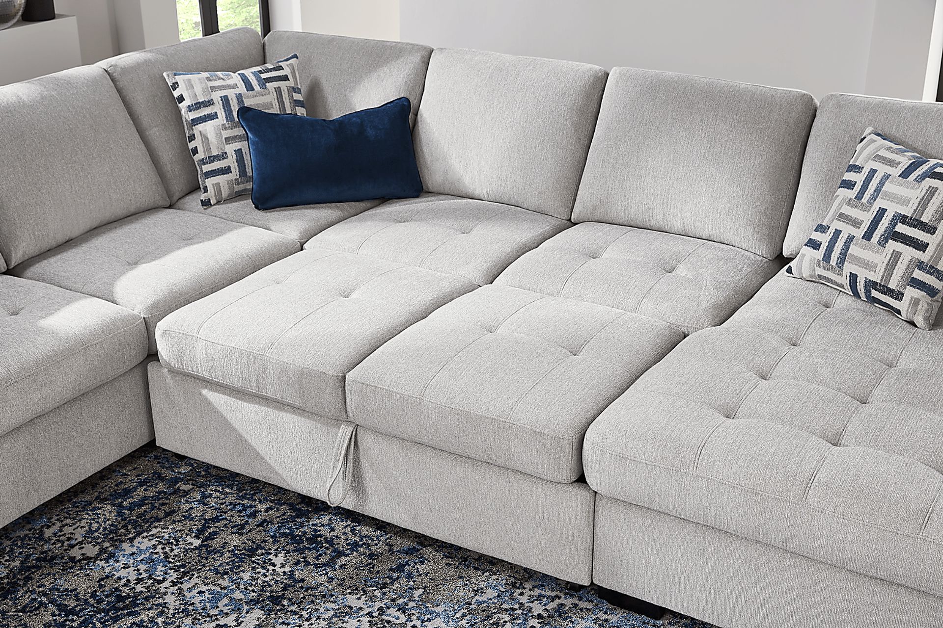 Geneva Gray 3 Pc Sleeper Sectional - Image 6